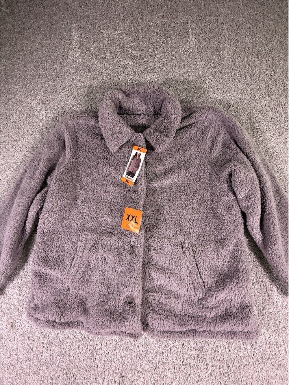 NWT 32 Degrees Women's Cozy Fleece Button Front Jacket - 2XL